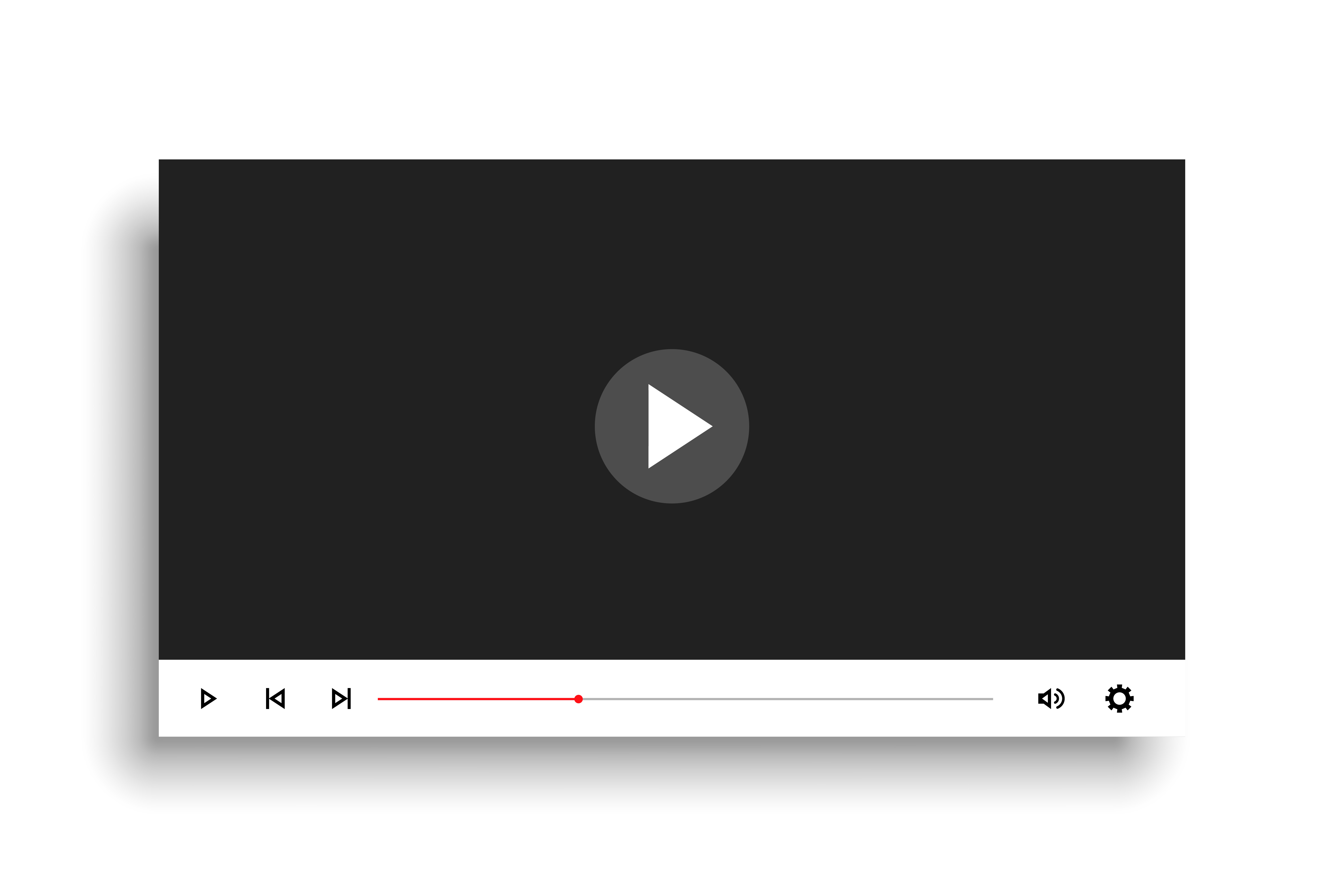 minimal white style video player mockup template design